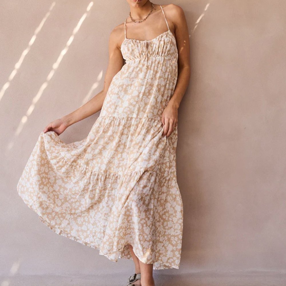 Ghanda Australia Floral Flowy Maxi Dress